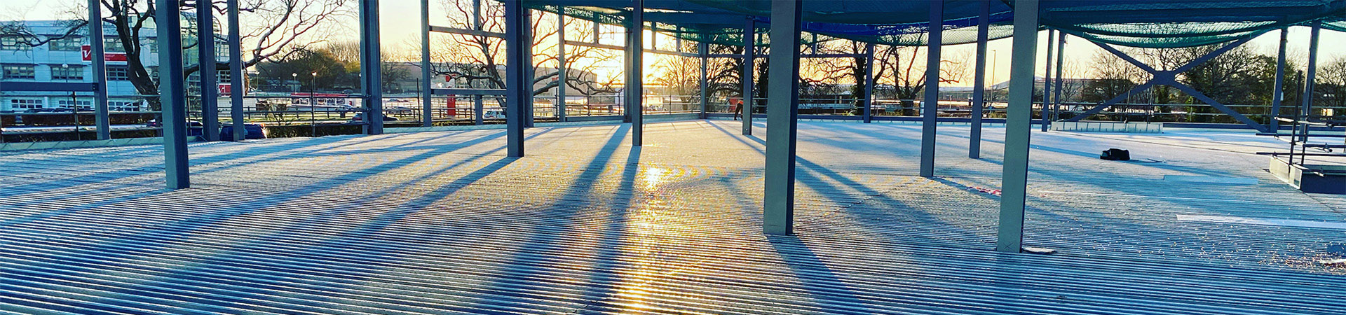 steel metal decking with sunshine